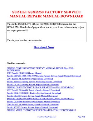 Suzuki Gsxr250 Factory Service Manual Repair Manual Download