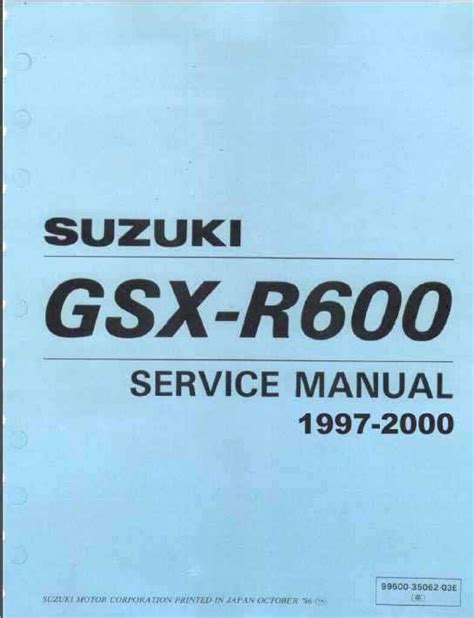 Suzuki Gsxr600 Gsx R600 1999 Repair Service Manual