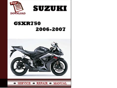 Suzuki Gsxr750 2006 2007 Repair Service Manual Pdf