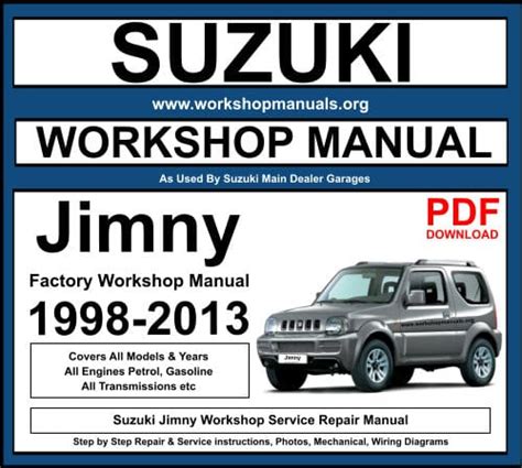 Suzuki Jimny Sn413 1984 1998 Service Repair Workshop Manual