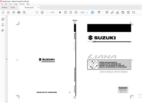 Suzuki Liana Rh413 Rh416 Service Repair Manual Wiring Diagram Manual