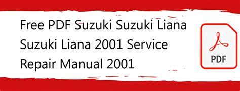 Suzuki Liana Service Repair Manual Pdf 2001 2007