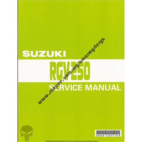 Suzuki Rgv250 Rgv 250 1990 Repair Service Manual