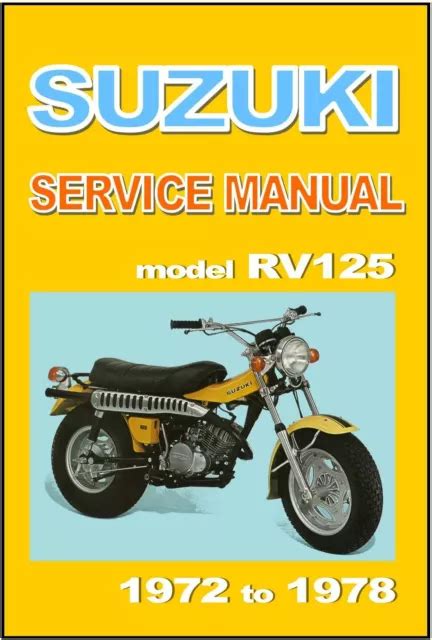 Suzuki Rv125 Rv 125 1978 Repair Service Manual