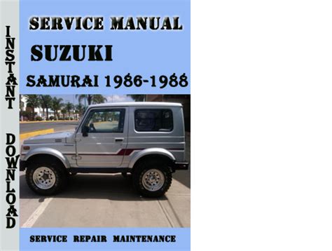 Suzuki Samurai 1988 Factory Service Workshop Manual Download