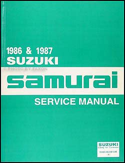 Suzuki Samurai Service Repair Workshop Manual 1987 Onwards