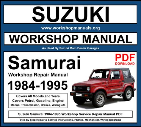 Suzuki Samurai Workshop Service Manuals