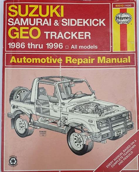 Suzuki Sidekick Geo Tracker 1986 1996 Repair Service Manual