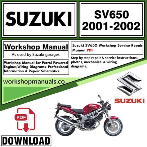 Suzuki Sv650 1998 2002 Service Repair Manual Download