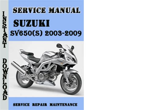 Suzuki Sv650 Sv650sf Service Repair Manual Pdf 2003 2009