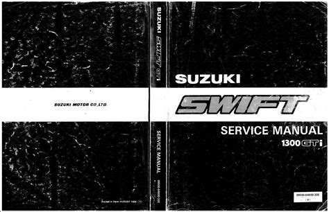 Suzuki Swift Gti 1989 Factory Service Repair Manual