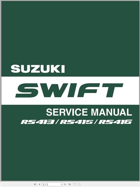 Suzuki Swift Rs413 Rs415 Service Repair Manual Download