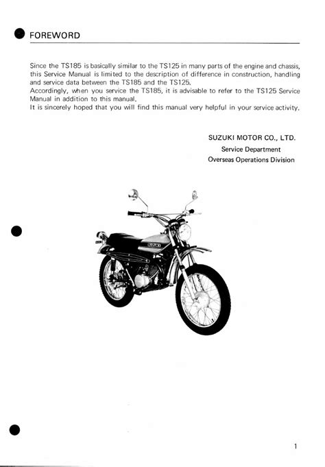 Suzuki Ts185 Factory Service Manual Free Sample File