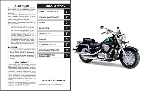 Suzuki Vl1500 Intruder 1998 2000 Service Manual