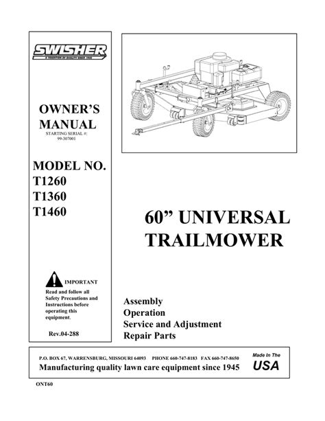 Swisher T1260 Mower Wiring Diagram