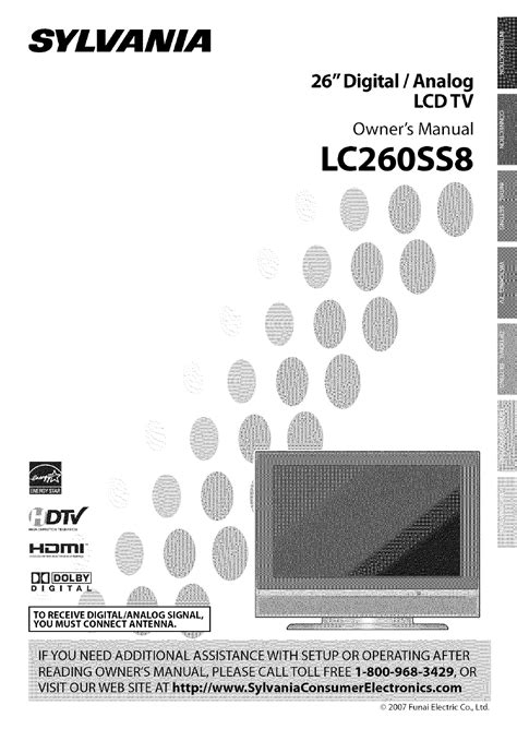 Sylvania Ssl2606 Color Lcd Television Supplement Service Manual