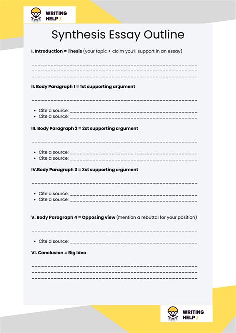 Synthesis Essay Thesis Template