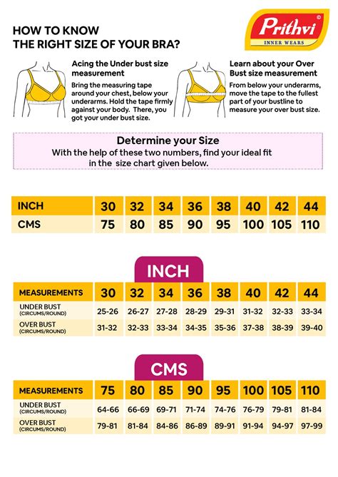 T Shirt Bra Size Chart