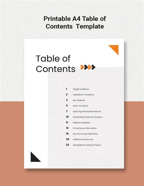 Table Of Contents In Word Template
