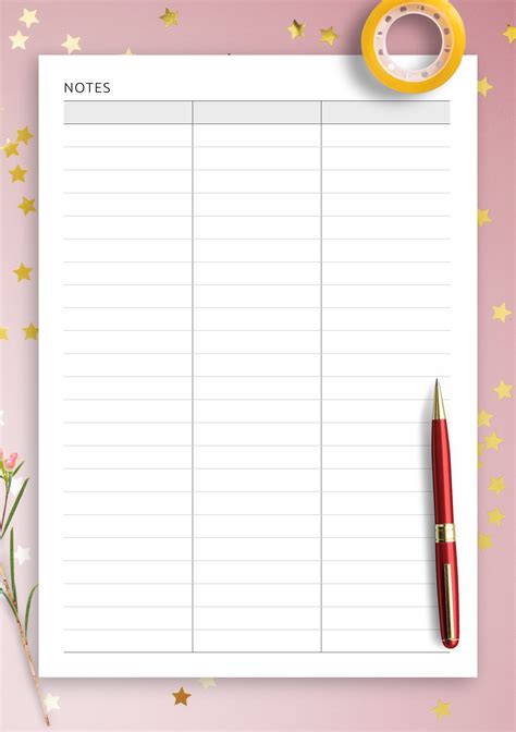Table Paper Template
