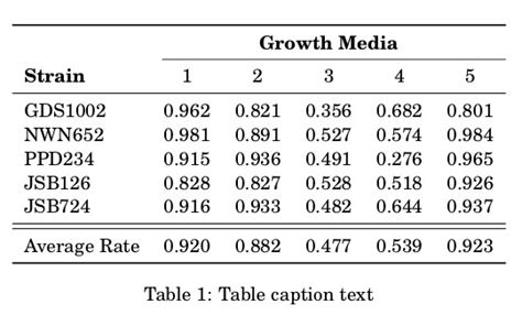 Table Template In Latex