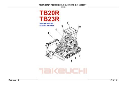 Takeuchi Excavator Tb23r Tb20r Engine Parts Manual