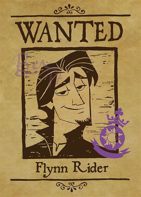 Tangled Flynn Rider Wanted Poster Printable