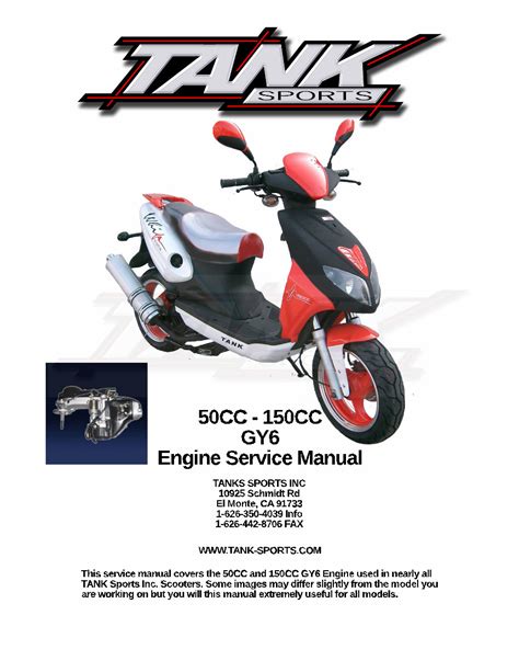 Tank Sports Gy6 50cc 150cc Scooter Full Service Repair Manual