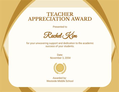 Teacher Appreciation Template Free