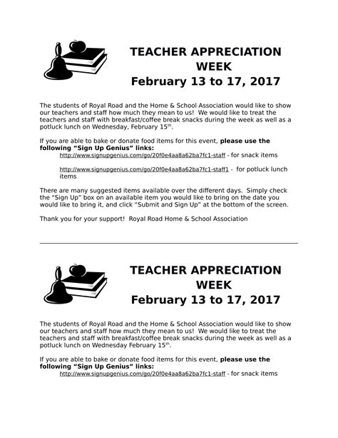 Teacher Appreciation Week Letter Template