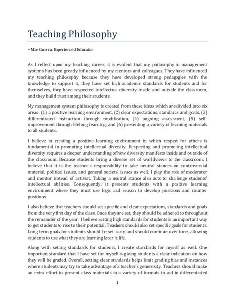 Teaching Philosophy Template