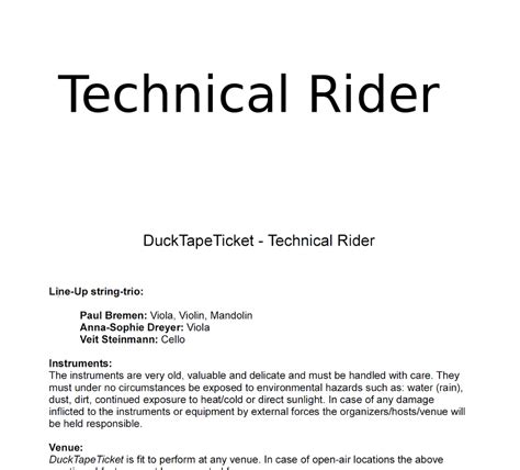 Tech Rider Template