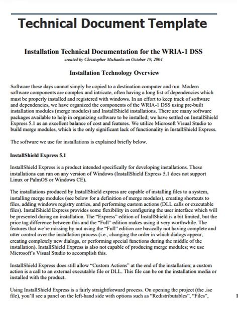 Technical Document Template