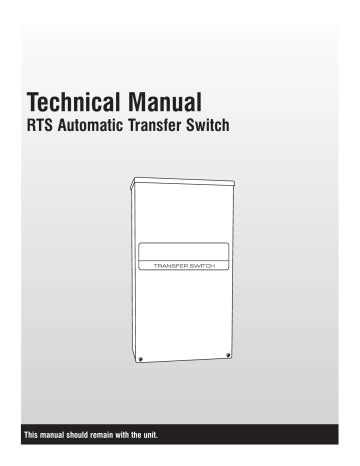 Technical Manual Rts Automatic Transfer Switch