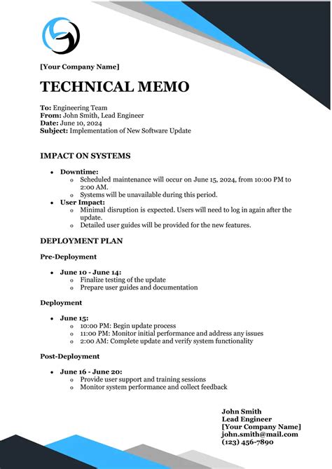 Technical Memo Template