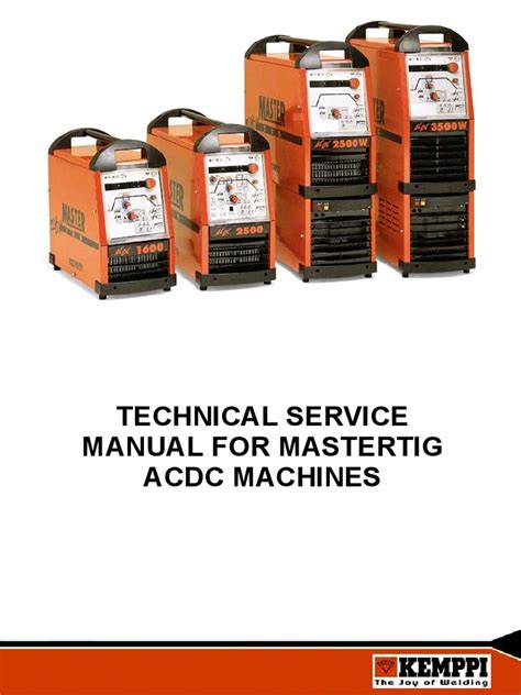 Technical Service Manual For Mastertig Acdc Machines