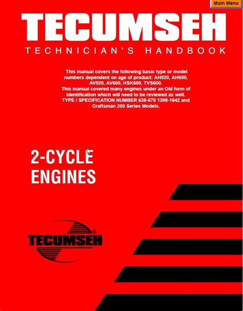 Tecumseh 2 Stroke Small Engine Repair Manual