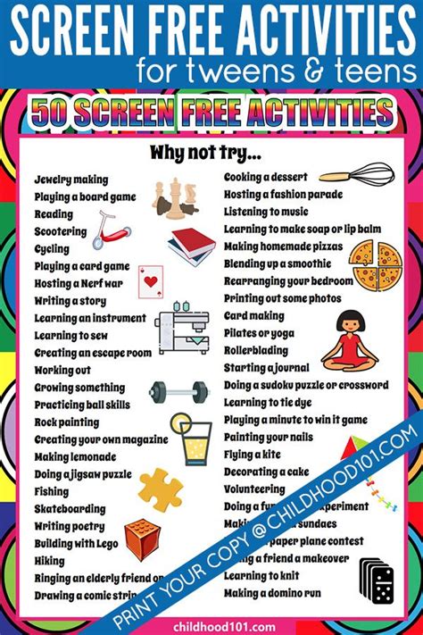 Teenage Printable Activities