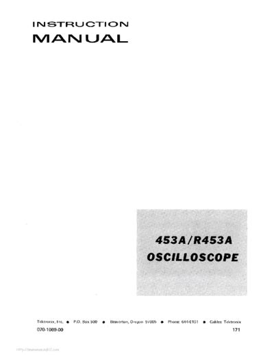 Tektronix 453a Service Operating Manual