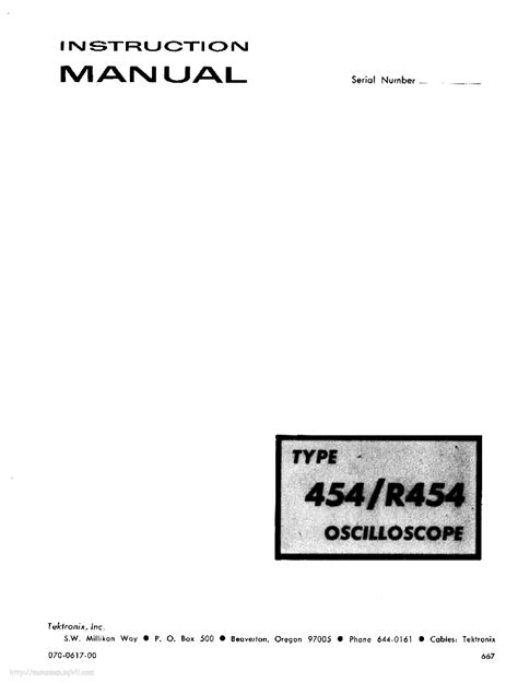 Tektronix 454 Service Operating Manual