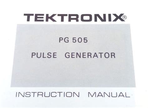 Tektronix Pg 505 Instruction Service Manual