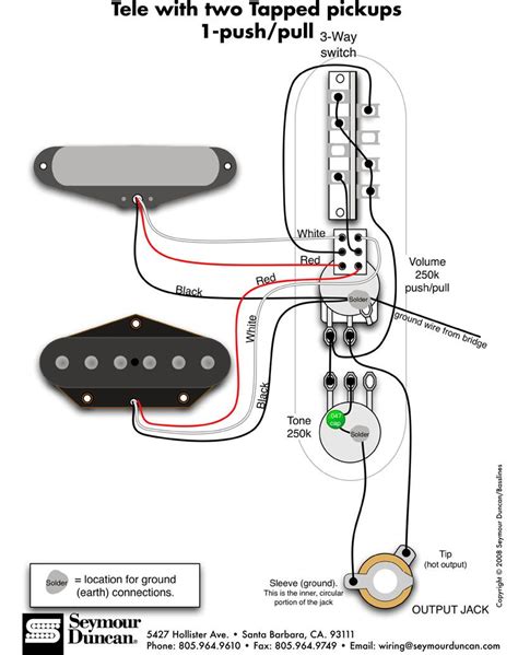 Tele Wiring Diagram 2 Tapped Pickups 1 Pushpull Telecaster