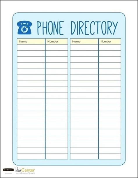 Telephone List Template Word