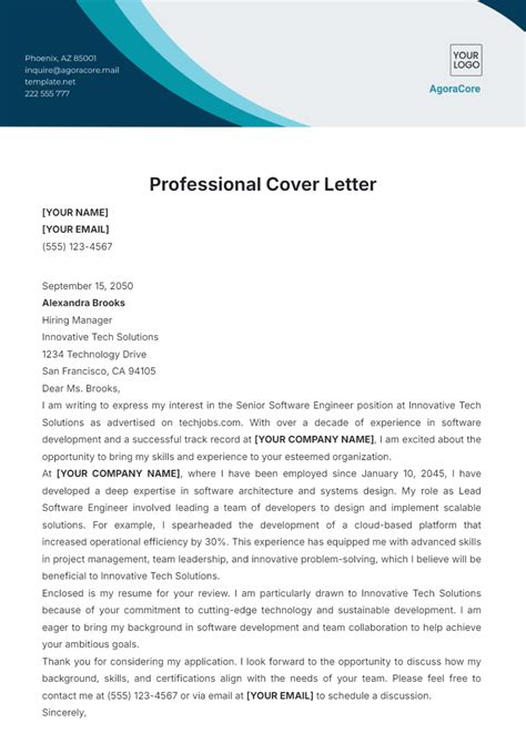 Template Cover Letter