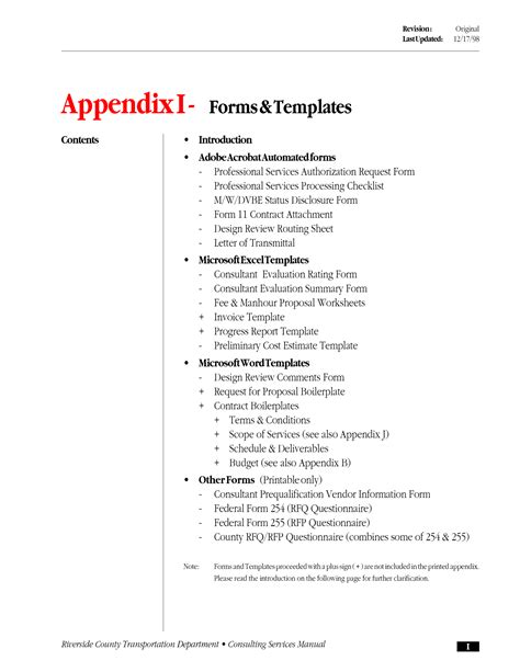 Template For Appendix