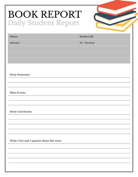 Template For Book Report