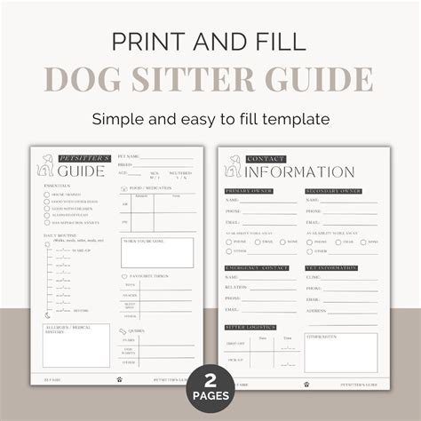 Template For Dog Sitter