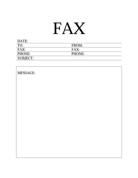 Template For Fax Cover Sheet Free