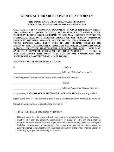 Template For General Power Of Attorney Effective Upon Disability Virginia