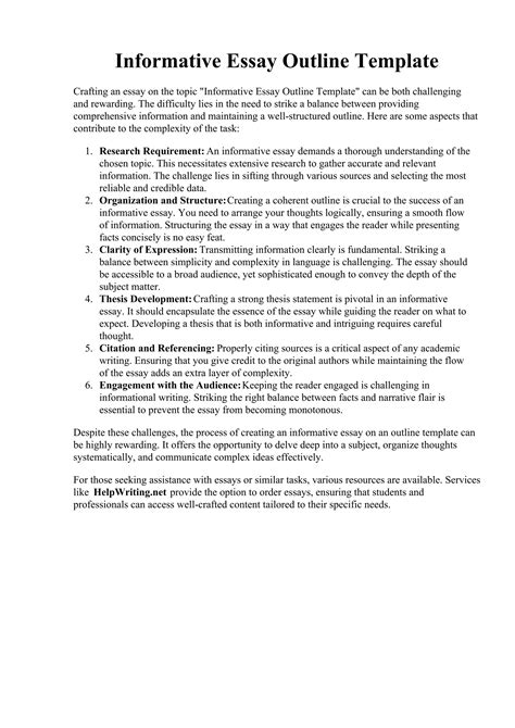 Template For Informative Essay